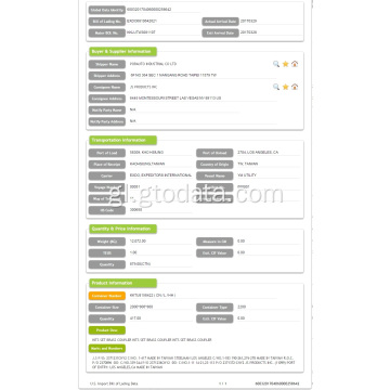 Acoplador: datos de importación dos EUA